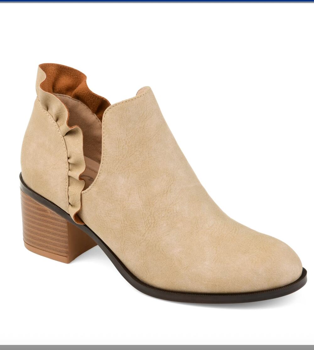 Journee Womens Size 12 Lennie Slip On Stacked Heel Booties